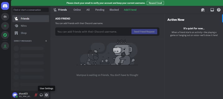 How to Request a Personal Discord Data Package Step 1